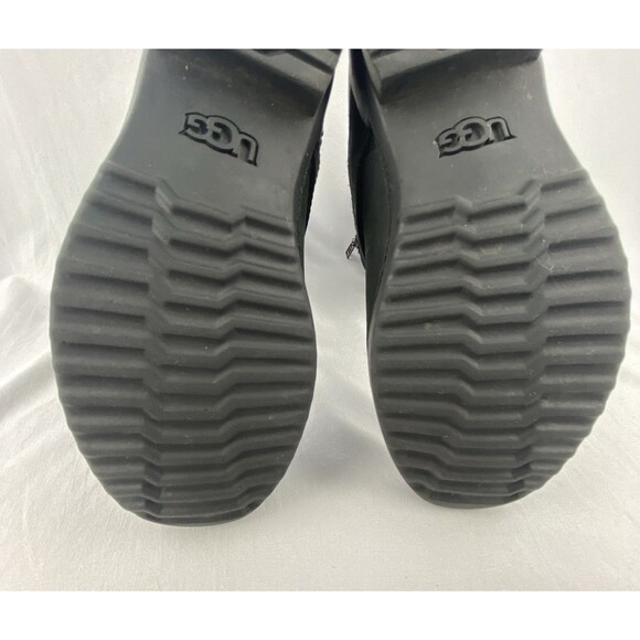 UGG Lorna Boots Womens 5.5 Black Leather Shearling Lined Waterproof - Picture 13 of 13